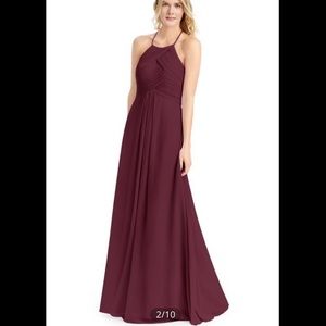 Azazie Ginger Bridesmaid Dress - Cabernet - Size 2